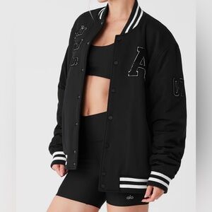 Alo Yoga G.O.A.T. Varsity-style Bomber Jacket XS
